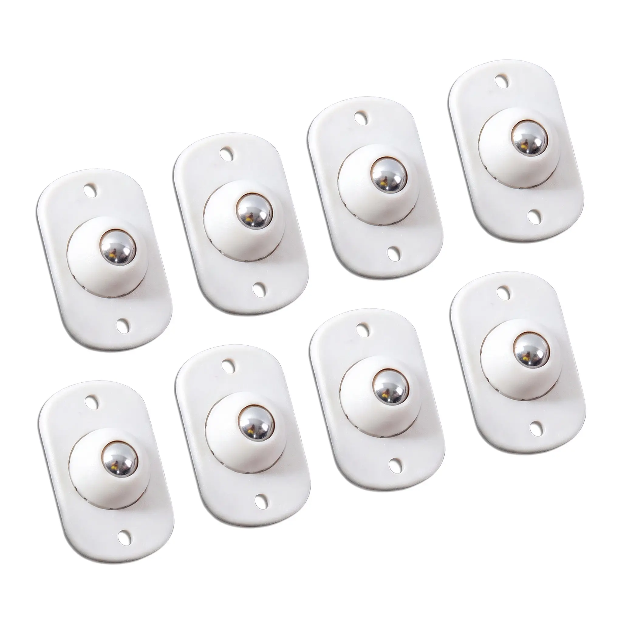 【SummerWins】8 Pack Self-Adhesive Mini Ball Casters, Stick On 360 Degree Swivel Roller Wheels, Sticky Caster Wheels for Storage Bins, Boxes and Lightweight Furniture Containers