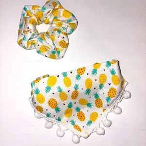 Dog Bandana with Scrunchie Back and Matching Hair Scrunchie