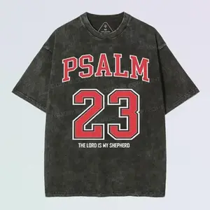 Psalm 23 Christian Washed T-Shirt, Jesus T-Shirt, Jesus Tee, Easter Tee, Christian Apparel Streetwear Gym Oversized Top Gift For Fan,100% Premium Cotton 230gsm ,Inspired graphic tees men gifts outfit men dailywear Menswear