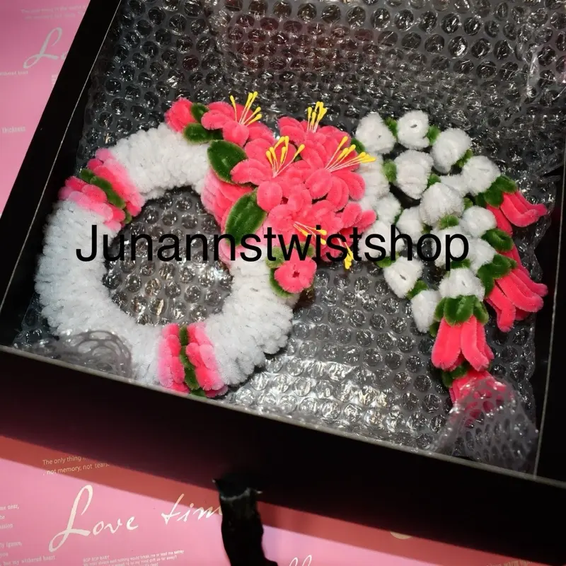 Pipe Cleaner Flower Garland Colorful Decorative Item for Gifts Weddings Ordinations or Elders Symbol of Respect Joy or Welcome