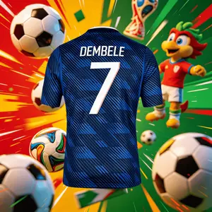 2026 France 10# Mbappé 7# Dembele Short And Long Sleeve Soccer Jersey Fans Version Breathable