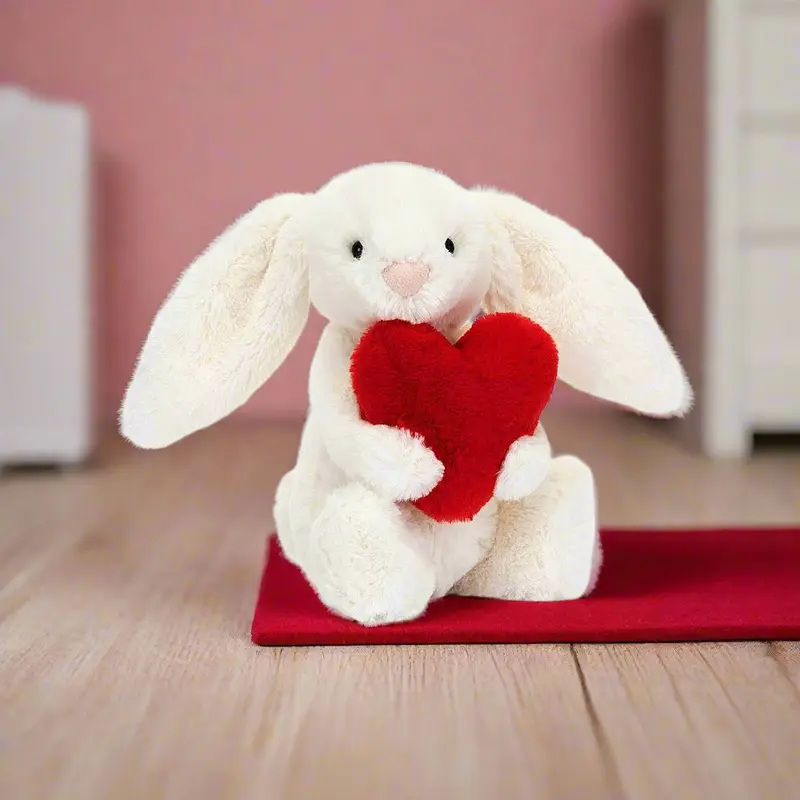 Jellycat Bashful Red Love Heart Bunny, Plush Toy, Soft Cuddly