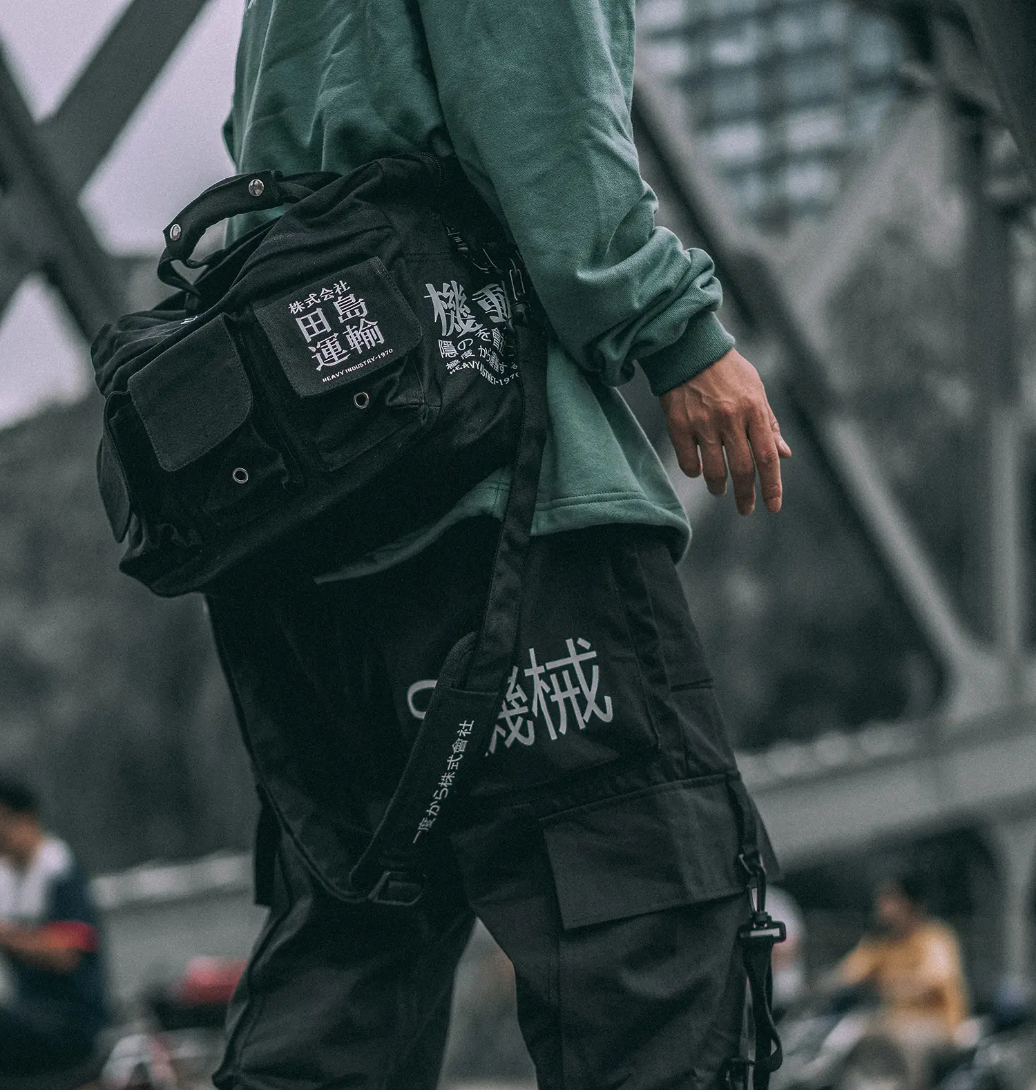Hibag2 Niepce Streetwear Fashion Canvas Japanese Kanji Crossbody