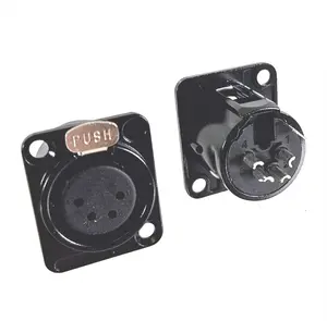 AMERICAN RECORDER Solder Type 4 Pin Male XLR D Type Panel Mount