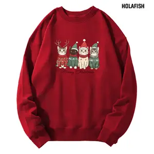 Holafish Women's Crewneck Sweatshirt Unisex Loose Fit Long Sleeve Sweatshir Fall Winter  Fashion Pullover Warm Tops