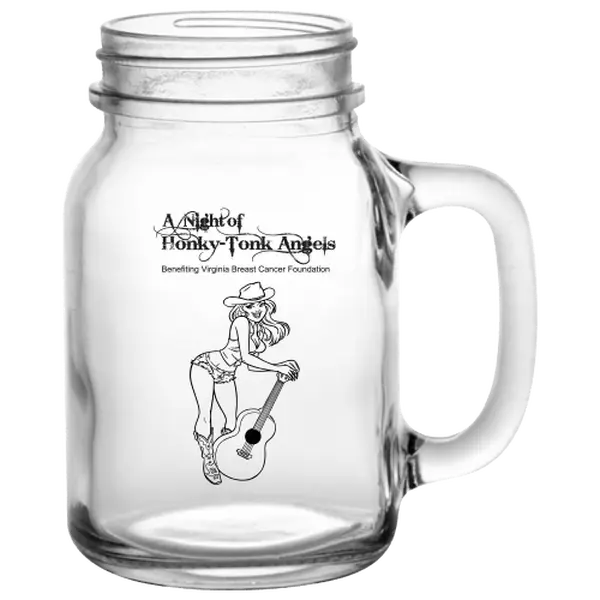 BarConic® 21 oz Traditional Glass Reusable Mason Jar Mug Set - Customizable Design Mugs, Kitchen Drinkware Tumblers