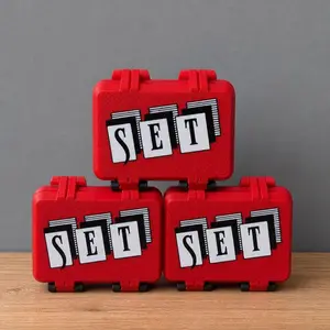 SET Game Storage Box | Red Card Game Case Organizer | Travel Holder