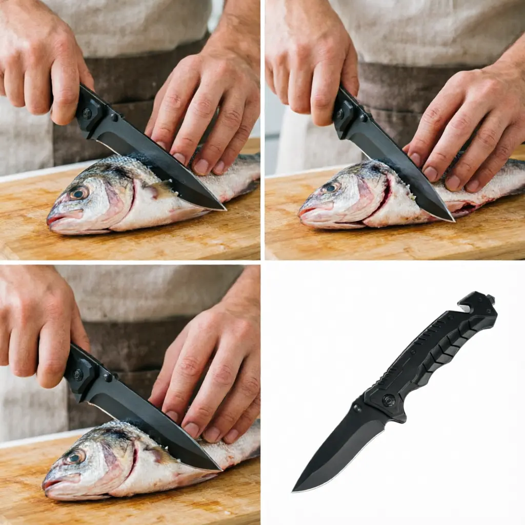 Rugged Heavy Duty Stainless Steel Knife for Self Defense & Outdoor Activities,Premium Folding Knife, Compact Pocket Knife, Military Tactical Knife, Reliable EDC Knife, Outdoor Survival Knife, Multi-use Camping Knife with Glass Breaker & Seatbelt Cutter