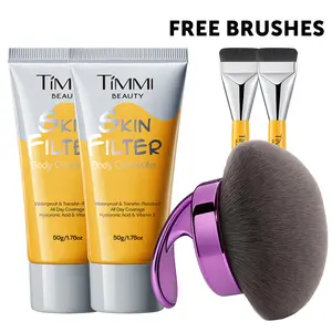 Skin Filter Body Concealer+ 2 Free Brushes, Waterproof & Transfer-Resistant, All Day Coverage, Hyaluronic Acid & Vitamin E, Flawless Makeup for Scars, Spots, Veins & Tattoos, Summervibes
