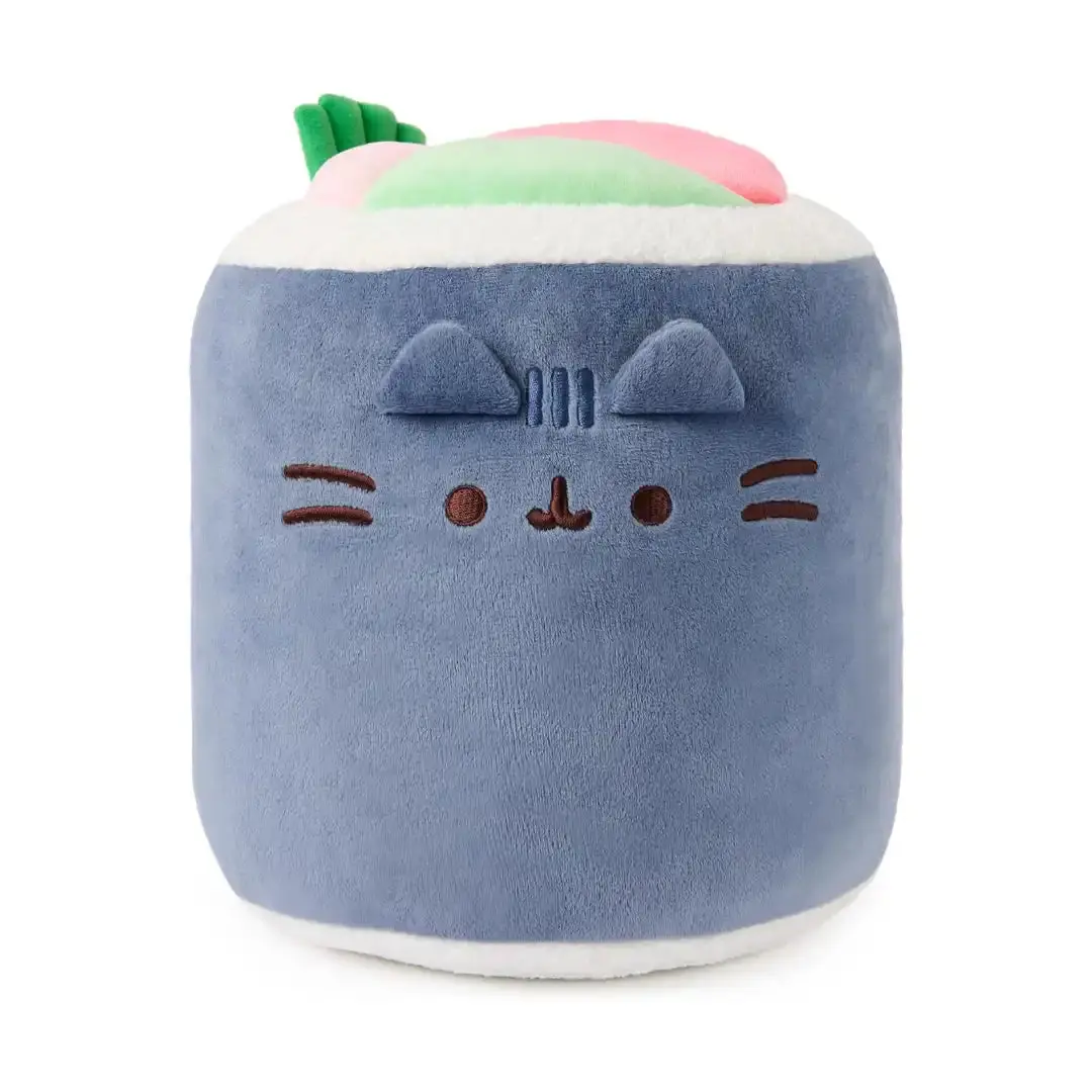 GUND Pusheen Sushi Roll 11in Kawaii Aesthetic Food-Themed Plush Toy, Bright Green Onion Accents, Colorful Sushi-Inspired Ingredients, Cute Animal Aesthetic Collectible for Cuddling, Displaying