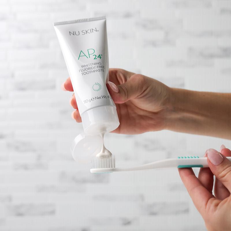 Nu Skin AP 24 Whitening Fluoride-Free Toothpaste Gentle Peroxide-Free Formula for a Brighter Smile Stain Removal 24-Hour Fresh Breath Gel Oral Anti Plaque Radiant