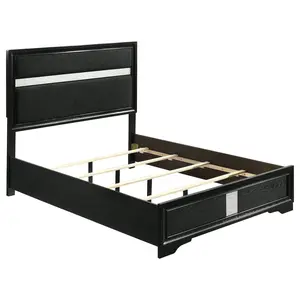 Miranda 54-inch Upholstered Full Panel Bed Black