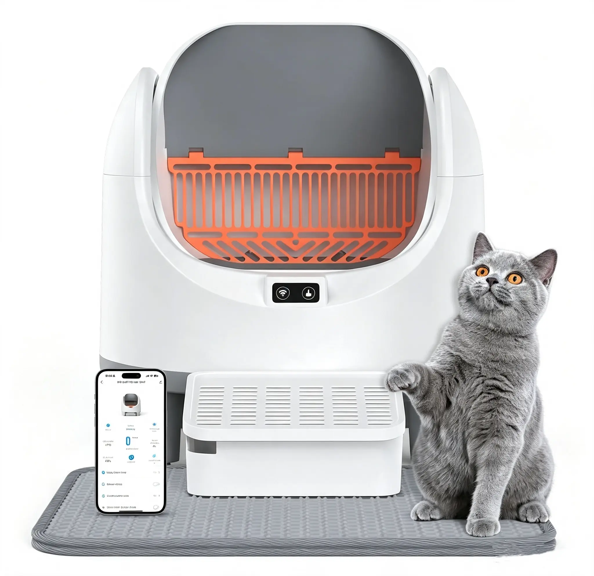 Christmas/Birthday Gift Smart Automatic Cat Litter Box - APP Remote Control, Self-Cleaning, Odor Removal, Safe Anti-Pinch & Weight Tracking for Medium Cats & Kittens