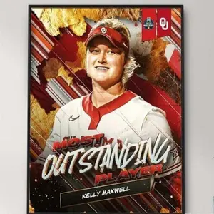 Kelly Maxwell Collegiate Career Most Outstanding Player NCAA Softball 2024 With OU Softball Home Decor Poster