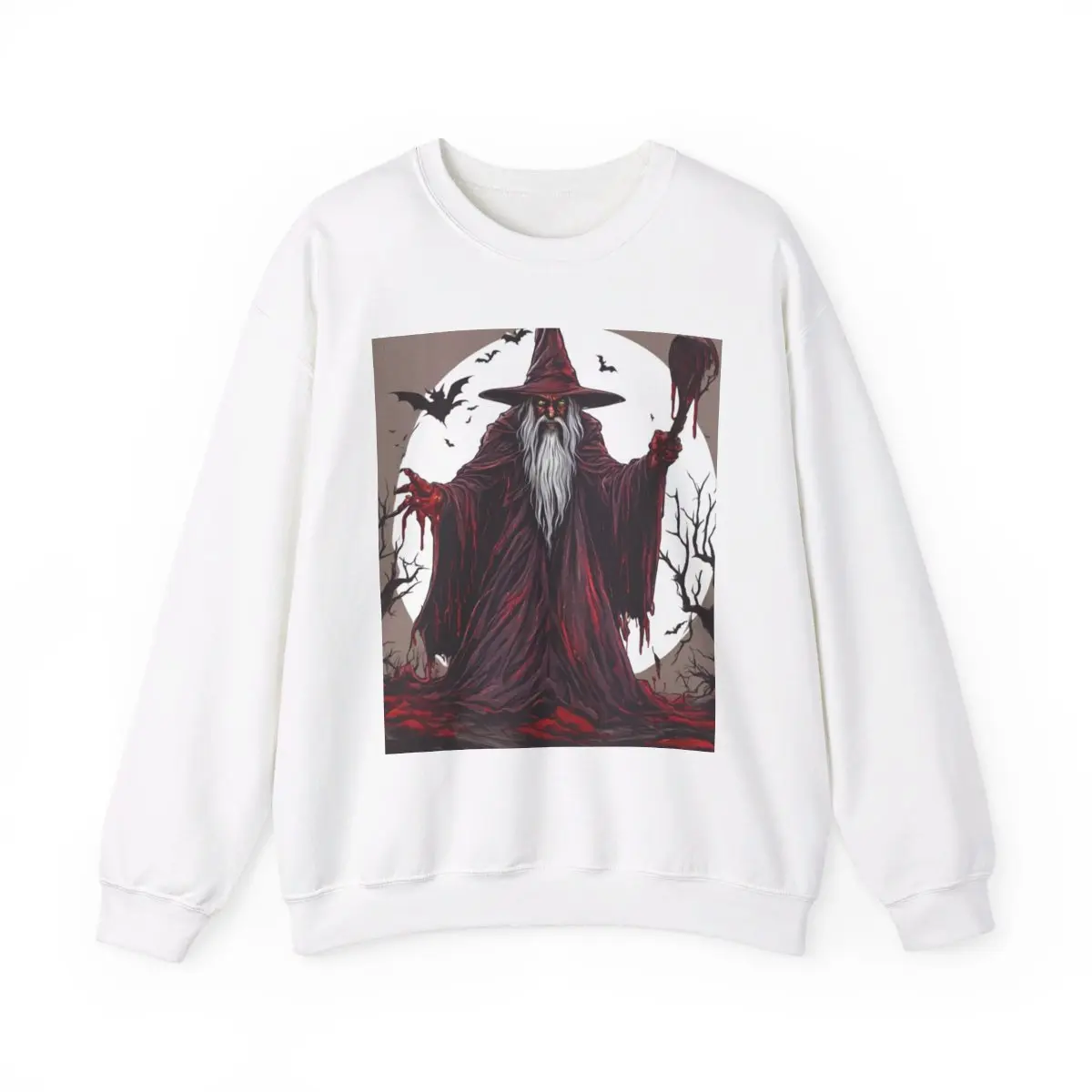 Wizard Moon Sweatshirt, Dark Magical Crewneck, Witchy Clothing, Full Moon Jumper, Halloween Sweater, Gothic Pullover