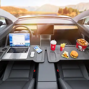 Car Foldable Dining Table, Car Interior Foldable Dining Table, Multifunctional Car Interior Accessories for Tesla Model 3/Y
