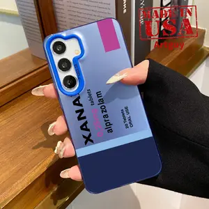 Suitable For Samsung S24 ULTRA PLUS S25 S23 S22 Plus Ultra Xanax Tablets Durable shockproof Anti-Scratch PC Protective Case