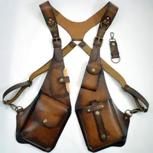 Gothic adjustable vest bag with anti-theft underarm strap, unisex backpack, black, wallet pocket, practical retro style, shoulder bag | vintage style bag | adjustable strap bag