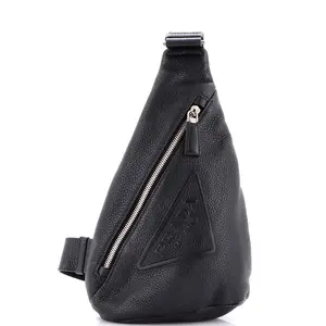 Pre-owned PRADA Leather Backpacks Triangle Logo Sling Bag by Rebag