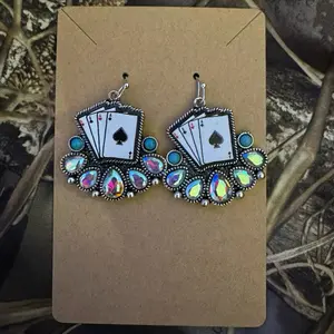 Playing card earrings