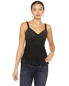 Idyllwind Women's Fringe Sequin Sleeveless Tank Top - Iwsp26k4-Blk