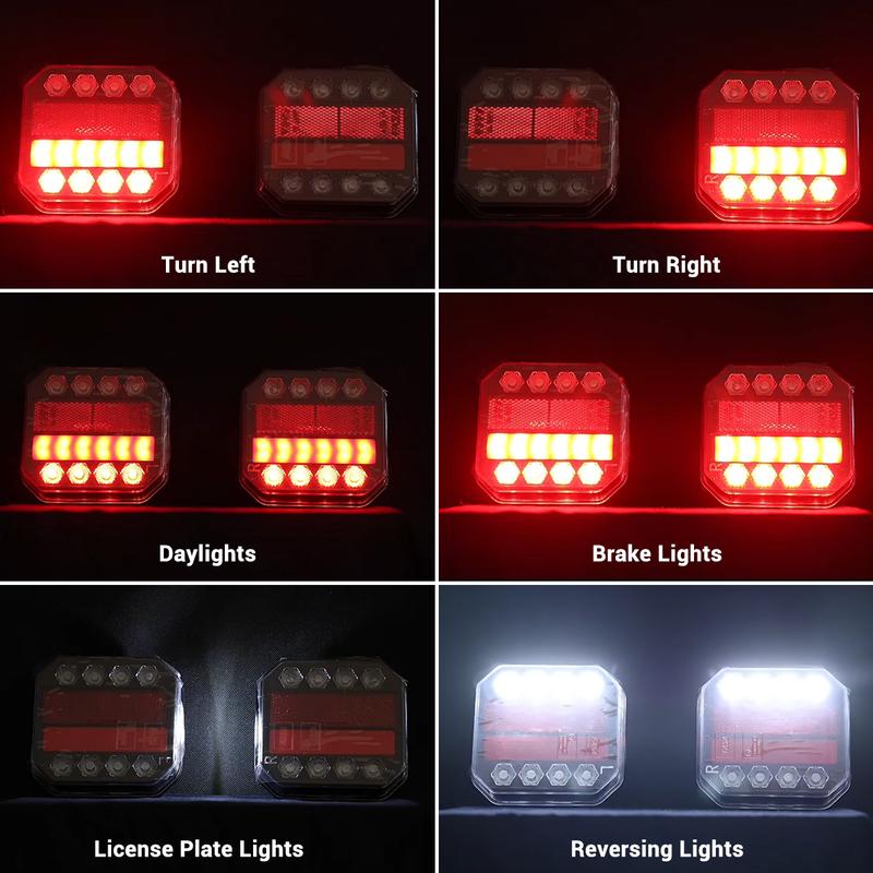 Dazone Upgraded Wireless LED Trailer Lights Rechargeable IP65 Waterproof Magnetic Tail Tow Lights Kit for RV Camper Boat Caravan