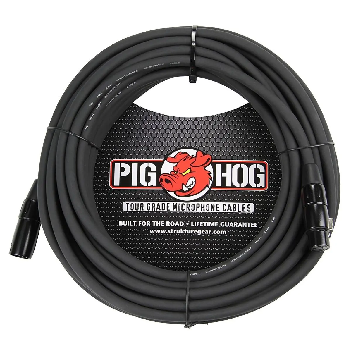 Pig Hog High Performance XLR Microphone Cable - 50 ft, 8mm Extra-Thick Wire, Rubber Coat, Heat Shrink, Tour Grade, Tension-Resistant, Performance Quality Connectors, Built for the Road, Lifetime Guarantee