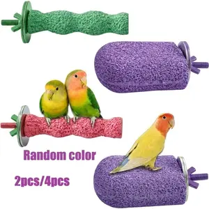 Trending Parrot Beak Care Toy Set Bird Cage Chew Accessories Natural Stone Perches for Beak & Nail Trimming Pet Bird Enrichment Daily Use