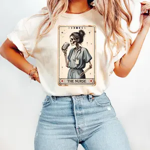Nurse Tarot Card T-shirt Retro Funny Skeleton Nurse Shirt Gift For Nurse Registered Nurse Tee New Nurse Gift Skeleton Shirt Nurse Week Gift