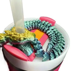 Crystal Snake straw Buddy For Tumbler Cups Figurine 15 inches long Fidget