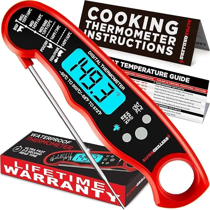 Meat Thermometer Digital – Instant Read Food Thermometer for Cooking & Grilling – Professional Kitchen Birthday Gifts for Men, Him, Dad, Husband, Boyfriend