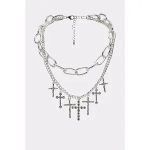 CROSS MY HEART SILVER NECKLACE