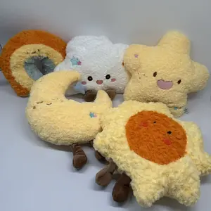 Adorable Moon Sun Star Cloud Rainbow Plush Doll, Soft Cuddly Gift, Soft PP Cotton Filled Hugging Sofa Pillow, Fresh Color Living Room Decor Gift