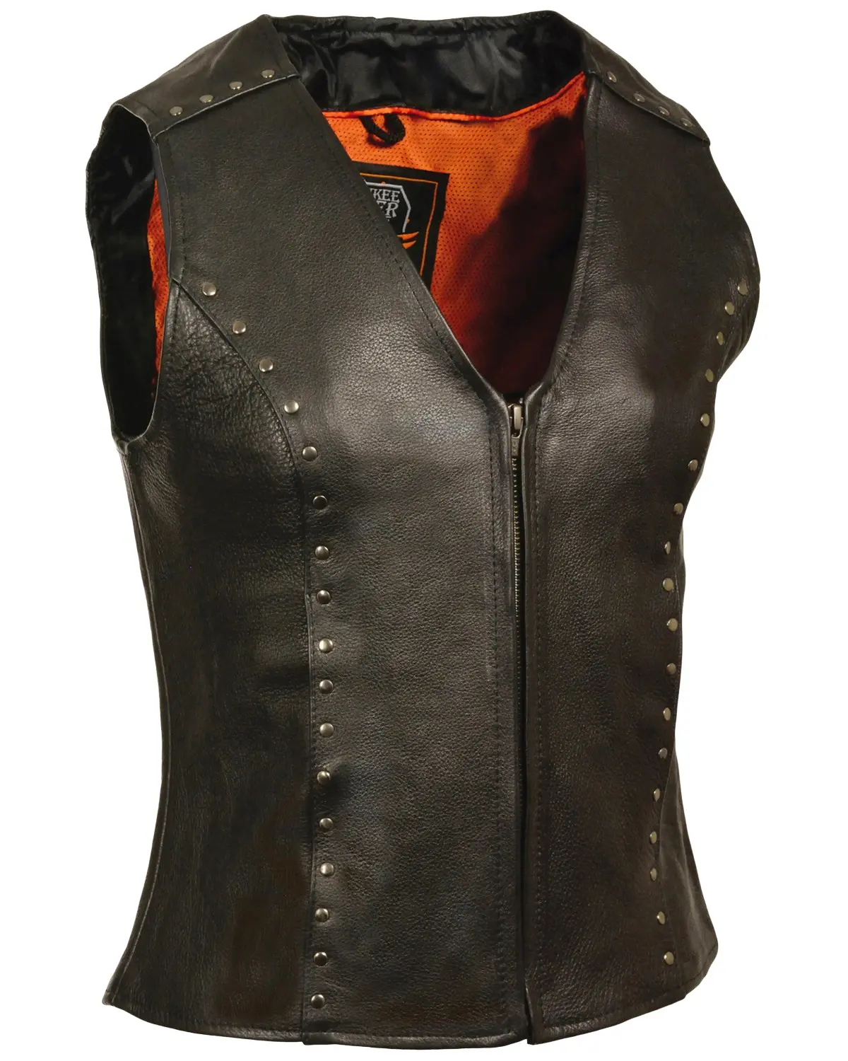 Milwaukee Leather Women's Women'S Studded Zip Front Vest - Ml2078