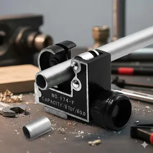 Professional Pipe Cutter Tool Kit 3-28mm Adjustable Multi-Material Cutting for Metal Plastic Copper PVC Aluminum Heavy Duty Portable Compact Ratcheting Tube Cutters Fast-Lock Anti-Slip Rotation Pipe Trimming Workstation Set