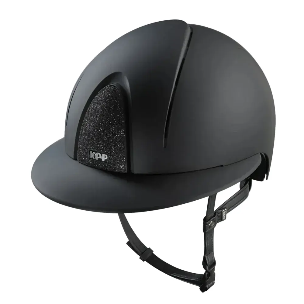 KEP Smart Nova Textile Black with Star Black and Wide Polo Brim Helmet