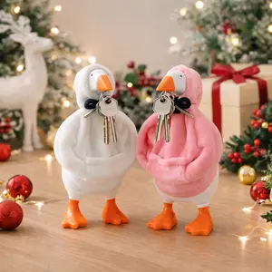 7-Inch Resin Goose Desk Statue with Magnetic Beak Key Holder Cute & Silly Dual-Use Duck Figurine for Office or Home Decor Fun Christmas Gift & Housewarming Ornament