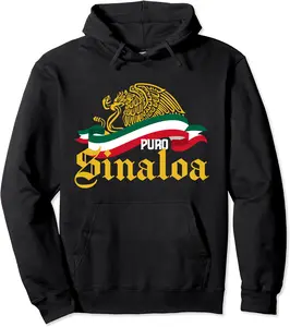 Sinaloa Mexico: Puro Sinaloa Yellow Eagle Flag Pullover Hoodie - Jatinderpa Shop 85B09VYPSHPC