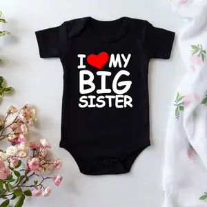 I Love My Big Sister Print Newborn Baby Bodysuit Funny Infant Boys Girls Romper Short Sleeve Fashion Cotton Baby Jumpsuit Outfit