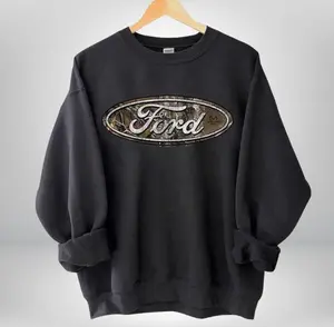Camo Ford Logo Sweatshirt, Vintage Ford Truck Pullover, Classic Car Lover Gift, Retro Mechanic Shirt, Father's Day Gift Idea, Summer Graphic Crewneck