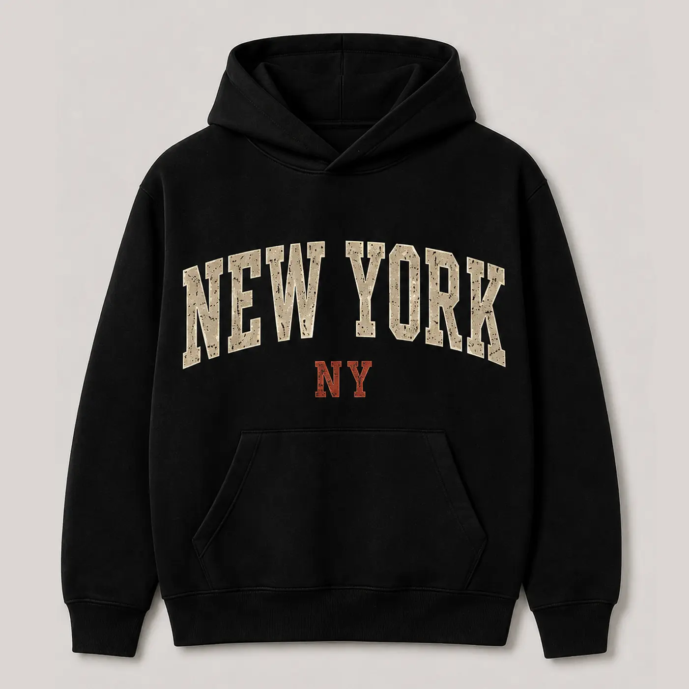 City Name Print New York NY City  Black Hoodie Sweatshirt - Sizes S to 3XL - Cozy & Comfortable