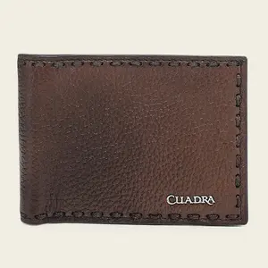 CUADRA HONEY BIFOLD WALLET IN GENUINE ITALIAN DEER AND BOVINE LEATHER