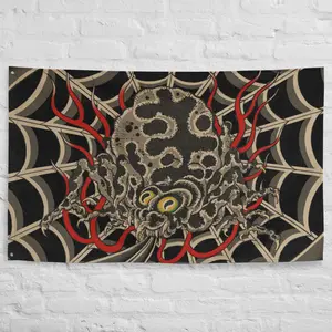 Earth Spider Wall Flag Decor, Size 34 x 55 inches, 100% Polyester Print