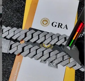 2026 Hot ItemPass Diamond Test GRA Moissanite 25mm Wide 6Rows 925 Solid Silver Cuban link chain for Rapper Hip Hop VVS Iced Out Necklace Book Pendant....