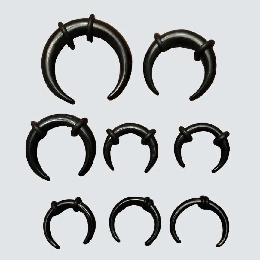 9 Black Steel Pinchers 0g-14g Pinchers Horseshoes Talons Tapers Crescents septum gauges 0g 1g 2g 4g 6g 8g 10g 12g 14g stretching kit