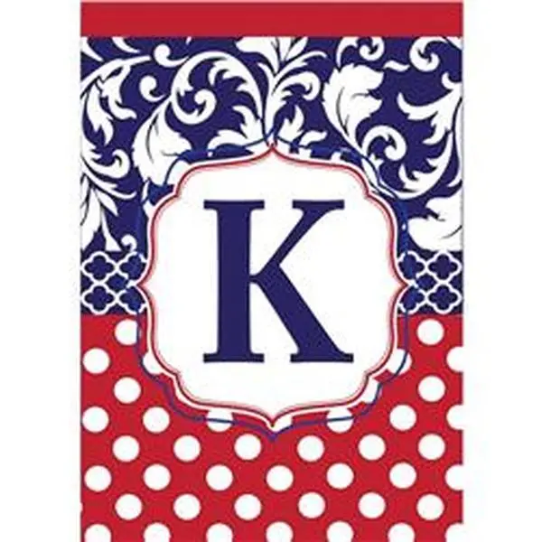 Dicksons 1049 Garden - Monogram 'K' Red, White & Blue