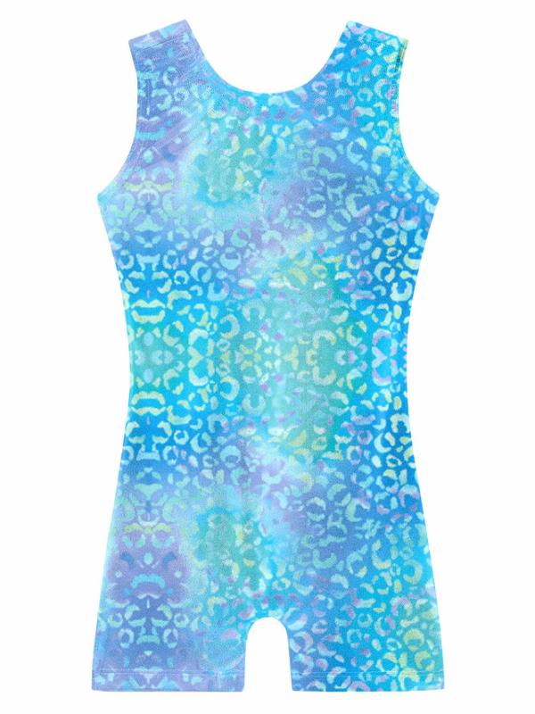 Girls' Sleeveless Print Gymnastics Leotard, Comfortable Soft Breathable Dance Training Bodysuit, All Seasons Performance