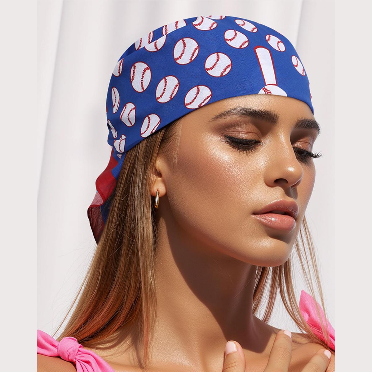 AWAYTR 22" Cotton Bandana for Men Women Football Match Sports Scarf Square Handkerchief Cowboy Bandanna for Ball Games Hanky