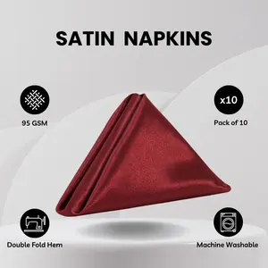 20 inch Satin Cloth Napkins Burgundy (Pack of 10)