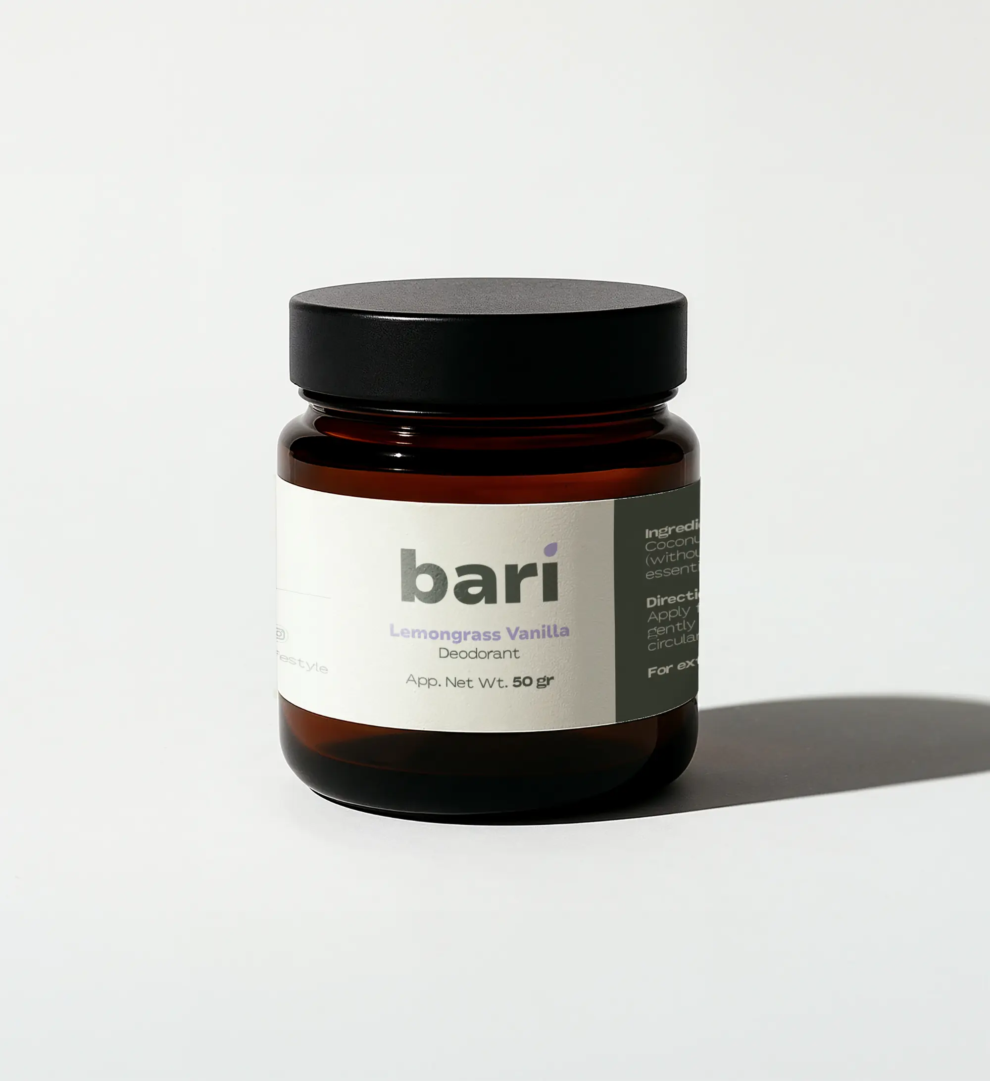 BARI Natural Deodorant Cream for Woman & Man Aluminum Free, Vegan, Clean